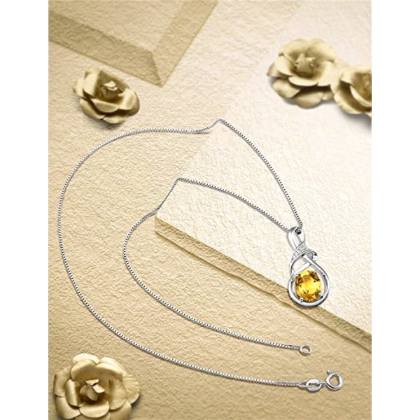 Höga smycken naturliga ädelstenar schweizisk blå topas ametist citrin sterling silver hänge halsband kvinnor presenter gul
