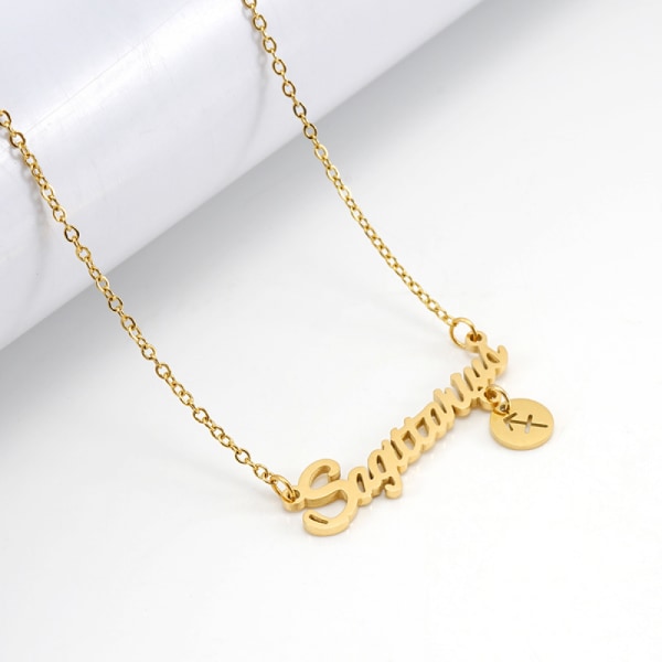 Stjernetegnshalskæder 18K forgyldt fyldt rustfrit stål 12 astrologi halskæder Constellation Coin Sign Dainty kæde halskæder til kvinder piger