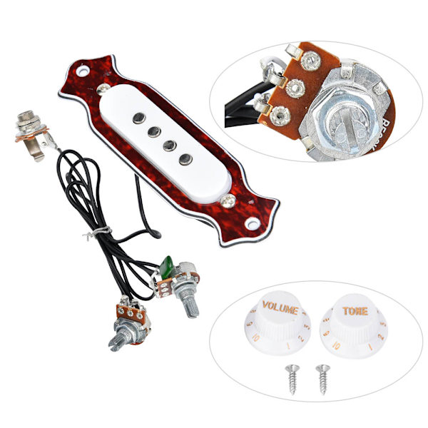 Elektrisk gitarr pickup 4 strängar gitarr tillbehör musikinstrument pickup (röd)