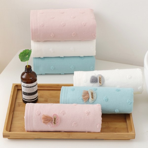 Handdukar Handduksset 2-pack Tjockt Absorberande Snabbtorkande Bomull (Ansiktshandduk, Rosa×Vit)