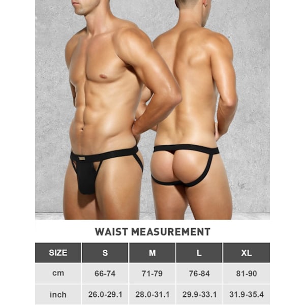 Miesten urheilullinen tukialushousu Stretch-alusvaatteet Mesh Jock Strap Multipack F Black