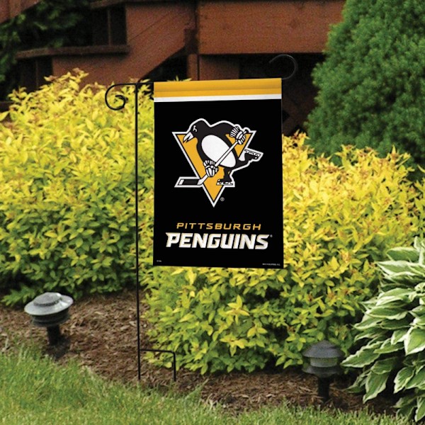 SAYTAY Sparo Pittsburgh Penguins Puutarhalippu, Jääkiekko, Lisensoitu, 12,5\" x 18\"