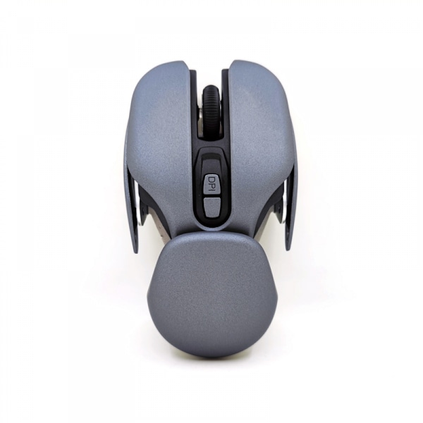 Oppladbar trådløs mus med 2,4 GHz Nano USB-mottaker, metallbase, ergonomisk optisk bærbar mus for PC, bærbar PC, datamaskin, nettbrett - sølvgrå