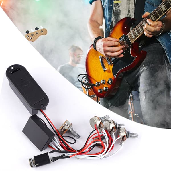3-bånds aktiv guitar EQ equalizer forforstærker pickup kredsløb sele til bas
