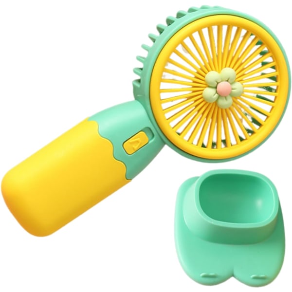 Luftkølende Ventilator Rejseventilator Med Telefonholder Lille Bordventilator Sød USB Ventilator ABS Tekstur Velegnet Til Køling Overalt Skrivebordsventilator Yellow