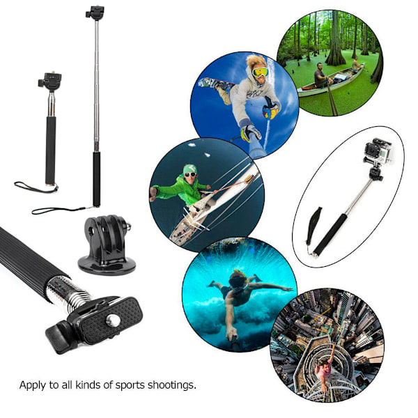 3 i 1 Universal Action Camera Tillbehör Set Kit för Gopro6 5/4/3/2 Cykling Skidåkning