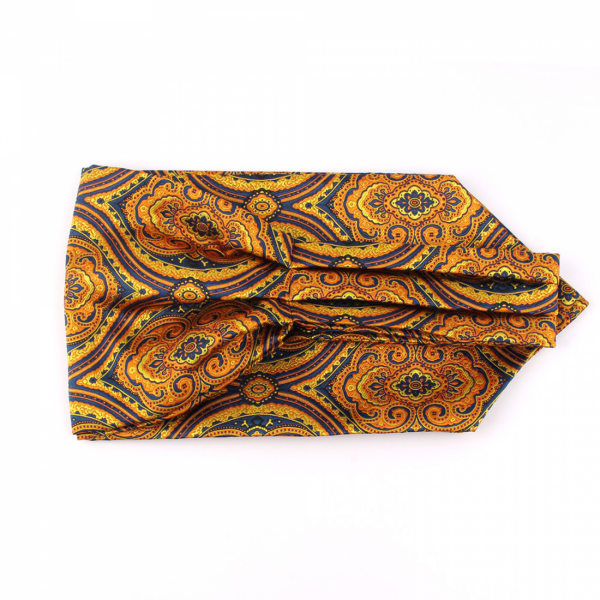 Herre Ascot Slips, Paisley Jacquard Silkevevd Blomster Slips, LD44802