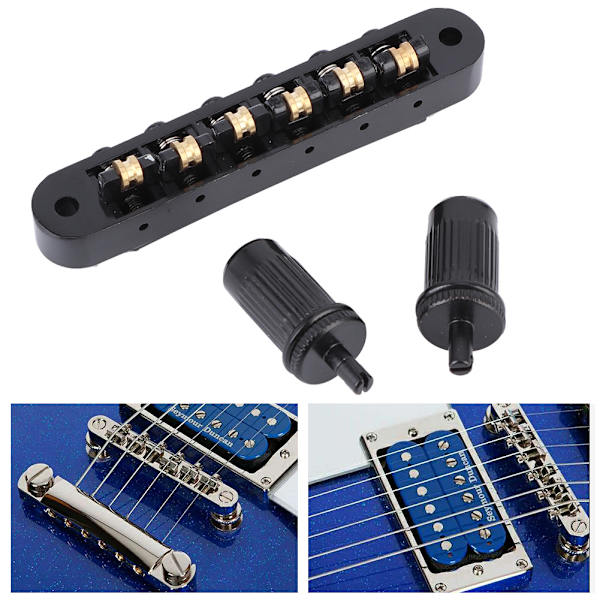 Rullsadel Gitarrstall för 6-strängade Elektriska Gitarrer Musikinstrument TillbehörSvart