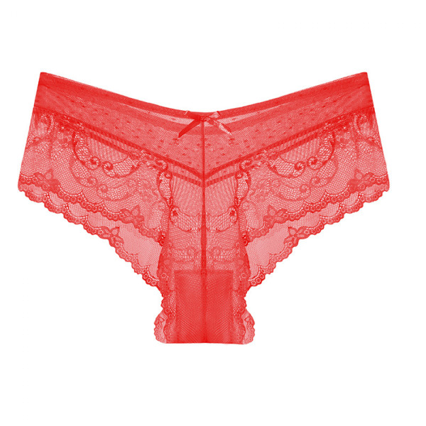 Damunderkläder Osynliga sömlösa Bikinispetsunderkläder Halvtäckande trosor, 5-pack, röd, XL