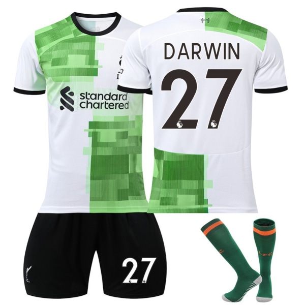 23/24 Liverpool bortefotballdrakt med sokker 27 DARWIN #18