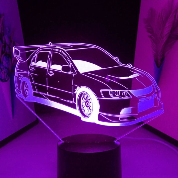 3D Bil Nattlampa Led Touch Switch Dekor Bord Skrivbord Optisk Illusion Lampor 7 färgskiftande lampor LED Bordslampa Xmas Barn Barn Dekor Leksak Present