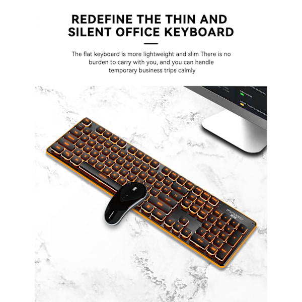 GLK350 Şarjlı Parlayan Oyun Klavyesi ve Mouse Seti Sessiz Kablosuz Klavye Mouse USB Gökkuşağı Aydınlatmalı Standart Oyun Klavyesi + Mouse Seti Siyah