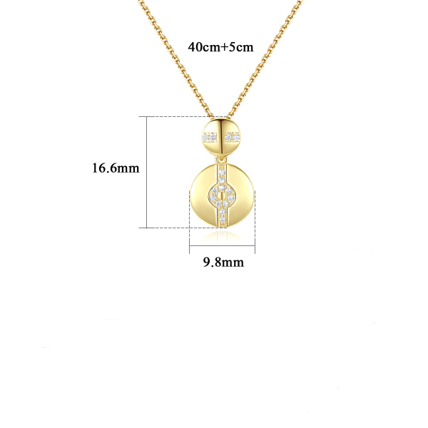925 Sterling Silver Guldpläterade smycken Zirkonhänge Halsband 18", Presenter för kvinnor, morsdagspresenter, födelsedagspresenter för kvinnor, halsband för kvinnor