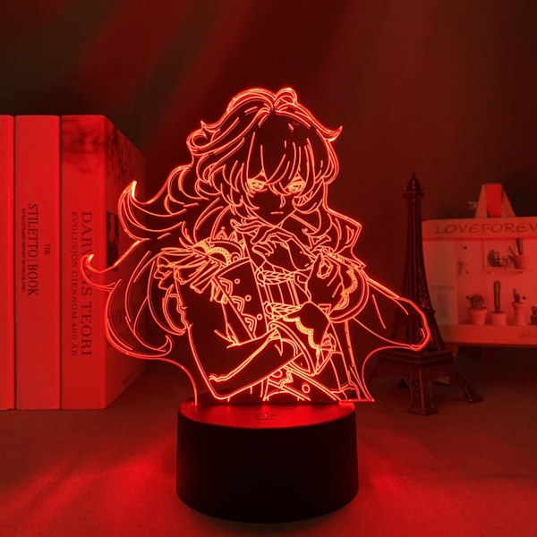 3D LED nattlyslampe Genshin Impact akryl LED-lampe spill