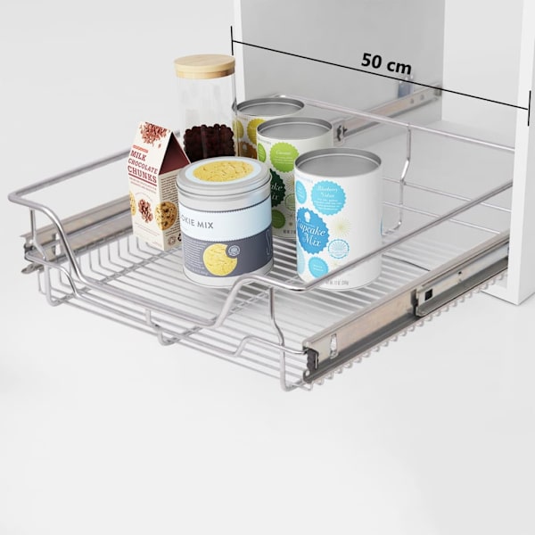 Ulosvedettävät langatelineet 2 kpl, hopea, 500 mm