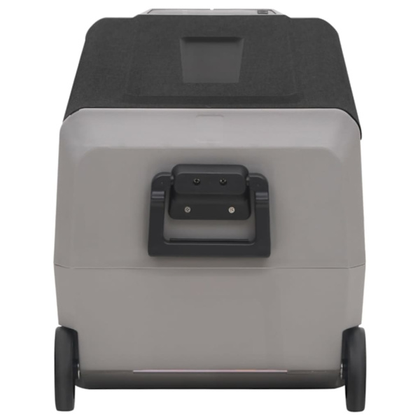 Kylbox med hjul & handtag 50L svart & grå PP & PE