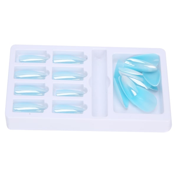 Gradient Pointed Fake Nails Tips Set Colored Full Cover False Nails with Nail FileF745-15