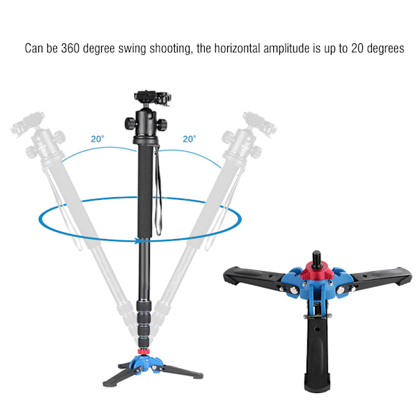 VBESTLIFE M-1 Aluminiumlegering Basstativ Unipod Monopod Bas för Kamera