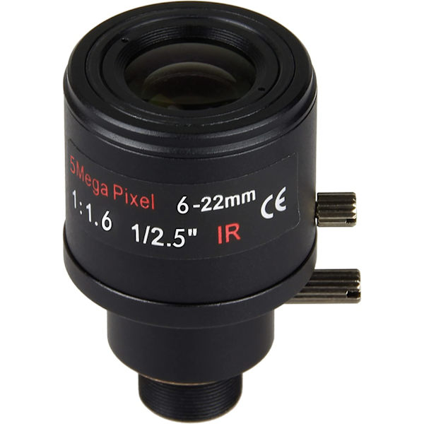5MP Actionkamera Vari-fokalobjektiv 6-22mm M12-fäste 1/2,5 tum IR-filter Långdistansvy