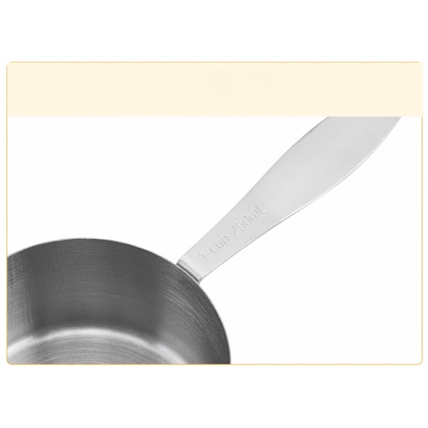 Rustfrit Stål Målebæger - 5-delt Mål Bæger i Rustfrit Stål Med Opbevaringsring, Køkken 5-delt Rustfrit Stål Målebæger.(5PCS)