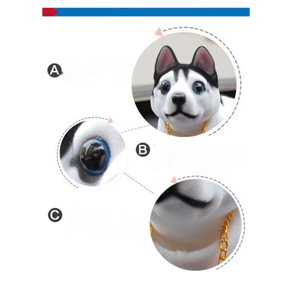Bobble Head, Bildekoration Nikkende Hund Pynt Høj Emulering Kreativ Hund Instrumentbræt Håndværk Hundelsker Gave
