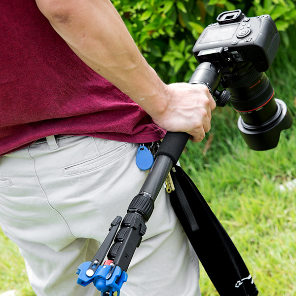 C-333+M-1 Kolfiber Bärbar Utomhus Teleskopisk Monopod Stativ Bergsklättring Käpp för DSLR-kamera