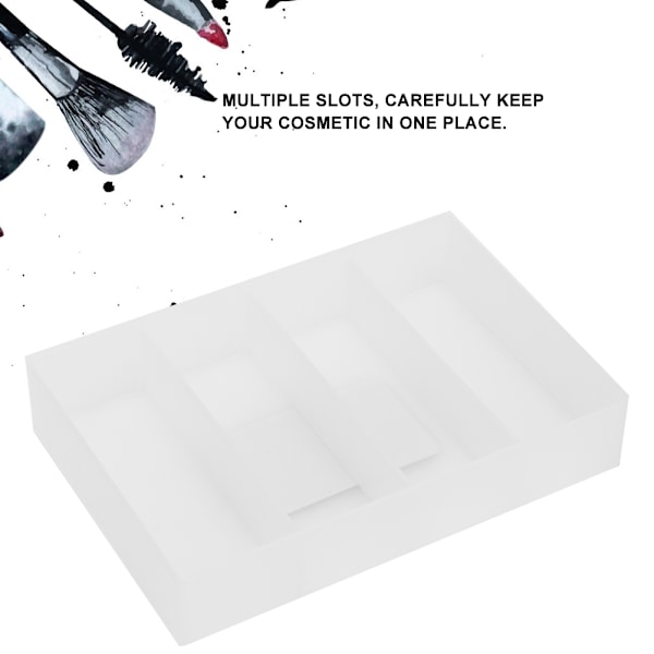 Plast Transparent Multifunktionell Kosmetisk Förvaringslåda Box Rum Organizer med Clapboard M