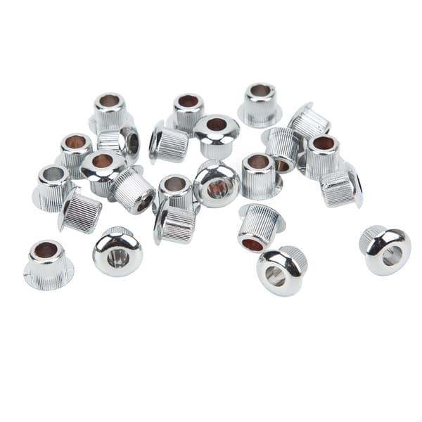 24 st gitarrsträngsknappar Ferrules 10 mm Högpresterande plastmaterial Halvstängt design Gitarrdelar Silver