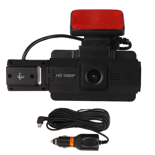 Körinspelare 3in IPS-skärm HD 360 graders rotation fram bakre dubbla objektiv G-sensor nattvision Dash Cam för bil