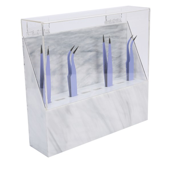 Eyelashes Extension 8 Huller Akryl Pinzetteholder Pinzette Display Stativ Opbevaringshylde Hvid
