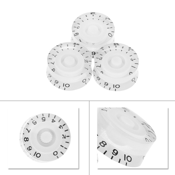 4 stk. Guitar Tone Speed Volume Control Knobs Udskiftning til Les Paul (Hvid)