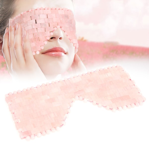 Jade Stone Eye Mask Kjølende Sovemaske Kald Terapi Øyebehandling MassasjerRose Quartz