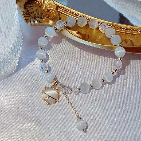 Blue White Fire Opal/Mystic Clear Crystal Bracelets for Women 18K White Gold Plated Big Round or Oval Shape Gems Bracelet Jewelry Gifts