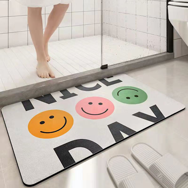 Pehmeä diatomimaa-imevä lattiamatto liukastumaton kylpyhuoneen jalkamatto nopeasti kuivuva liukastumaton matto, 24*35in, 60*90cm