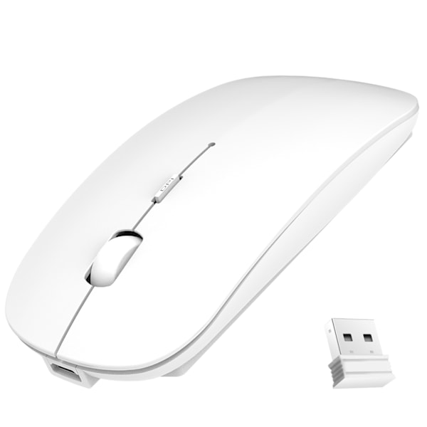 Bluetooth Wireless Mouse, Dual Mode Slim Rechargeable Wireless Mouse Silent Cordless Mouse with Bluetooth 5.0 and 2.4G Wireless