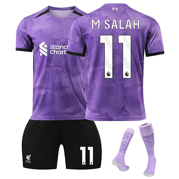 Liverpoolin 2. vieraspelipaidan lasten jalkapallopaita setti sukilla 2023-2024 - No.11 M.SALAN#M No.11 M.SALAN #M