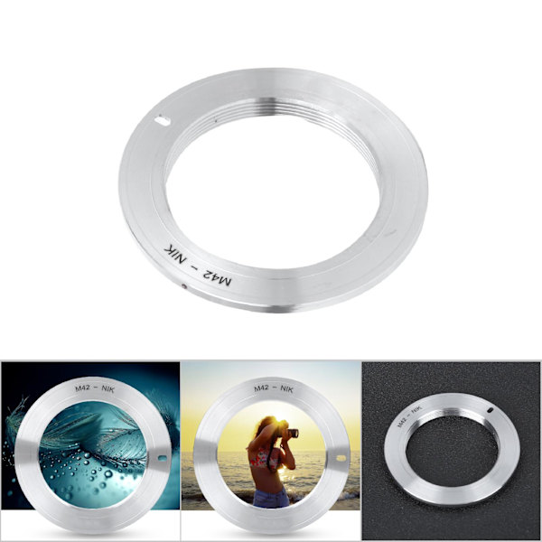 Fikaz M42-NIK Adapterring i aluminiumlegering för M42-objektiv till Nikon D3000/D300s/D3100/D3200-kameror