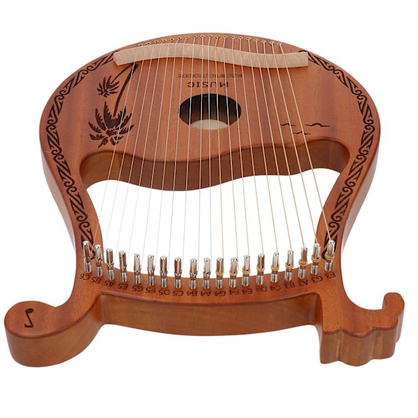 Lyreharpe 19-strenget mahogny liten bærbar musikkinstrument for nybegynnere trefarge