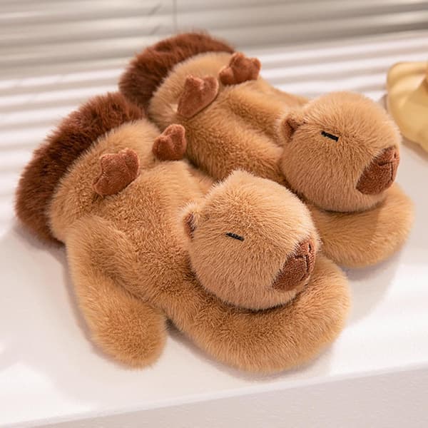 Plush Capybara-Vantar, Vintervantar Capybara Plush | Vantar för Kallt Väder, Vindtäta Cykelvantar, Pingvinvantar för Körning