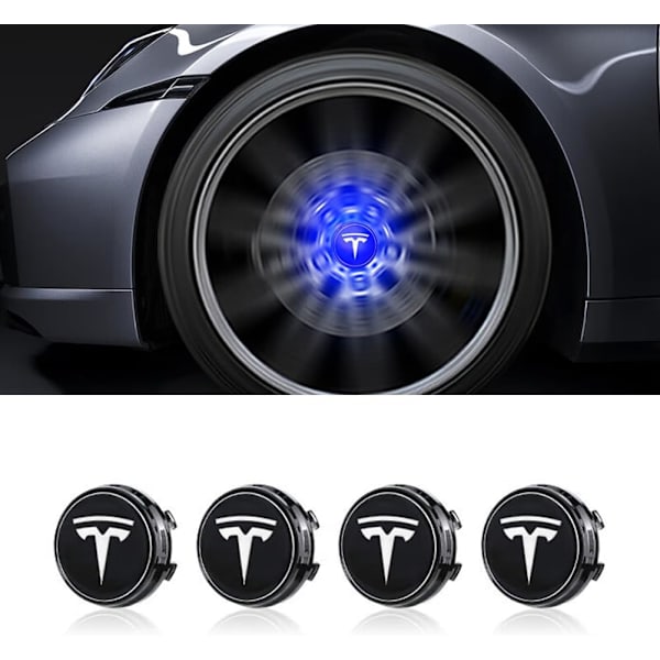 Lysende magnetisk levitasjon opplyst hjulnavdeksel navkapsler senterhetter for Tesla Model 3 Y S X
