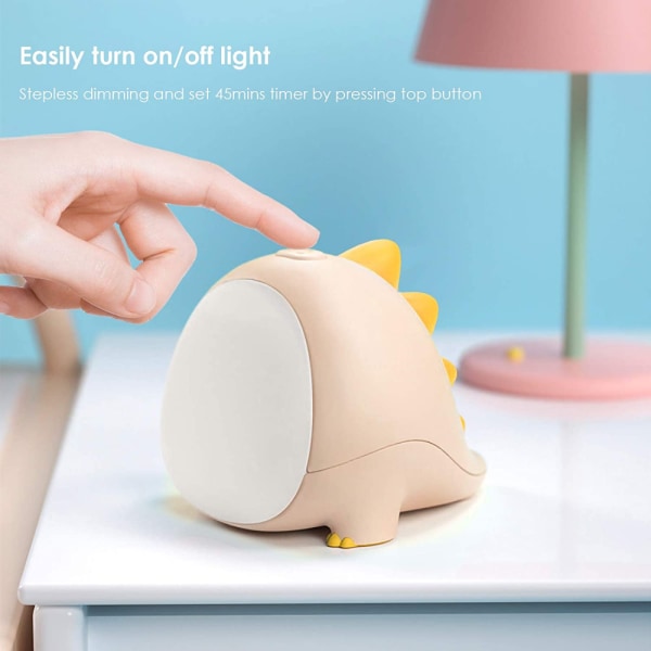 Yö-valo, yövalo, LED-valot, USB-ladattava, eläinsilikonilamppu, pojille ja tytöille, söpö lahja (vaaleanpunainen)
