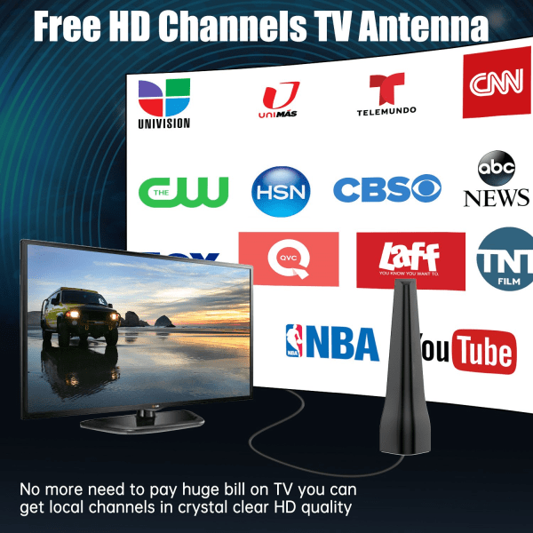 Choise Digitaalinen TV-antenni 300 mailin kantama Sisätiloissa 1080P HD-signaalin vahvistin ilmaisille kanaville