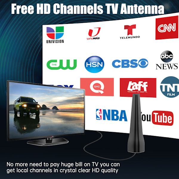 Choise Digital TV-antenne 300 miles rækkevidde indendørs 1080P HD-signal forstærket booster til gratis kanaler