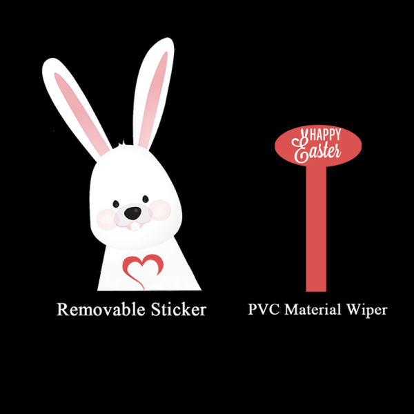 (1 Pack) Easter Bunny Wiper Sticker Removable Material Car Rear Windshield Wiper Sticker (Love Easter Bunny)