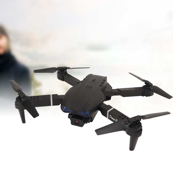 RC Drönare 4k Dubbel Kamera Quadcopter Wifi Fällbar Fjärrkontroll Quadcopter 3 Vägs Hindrande Undvikande Höjdhåll Leksaker Gåvor för Pojkar Flickor Svart