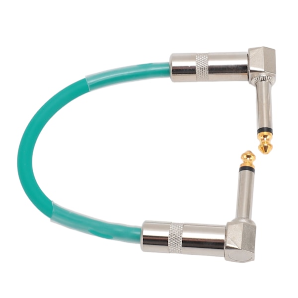 6 stk gitarpatchkabel 6 tommer 6,35 mm rettvinklet lydkabel for effektpedal mikser forsterker elektriske gitarer basser cyan