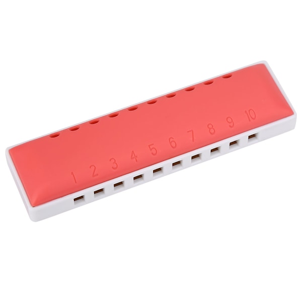 10 Hole Resin Mouth Organ Children Toy Harmonica for Kids (Pink)