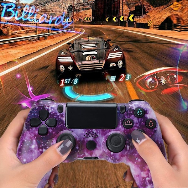Dotpet PS4 Controller, Trådløs Controller Kompatibel med PS4/PS4 Pro/PS4 Slim/PC med Touch Panel/Audio Funktion/6-Axies Sensor/Du