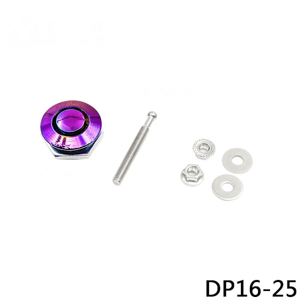 Hurtiglås Motorhjelm Pin Universal Nummerplade Låseklips, Knap Bonnet - Farve - DP16-25 (Pakke med to)