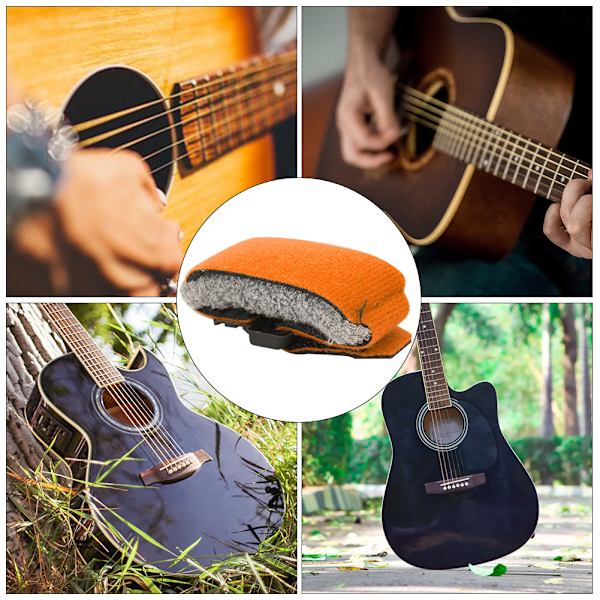 Instrument String Muter Noise Reducer Dampenper til 6 Strenge Elektrisk Træ Akustisk Guitar Bas  (Orange )